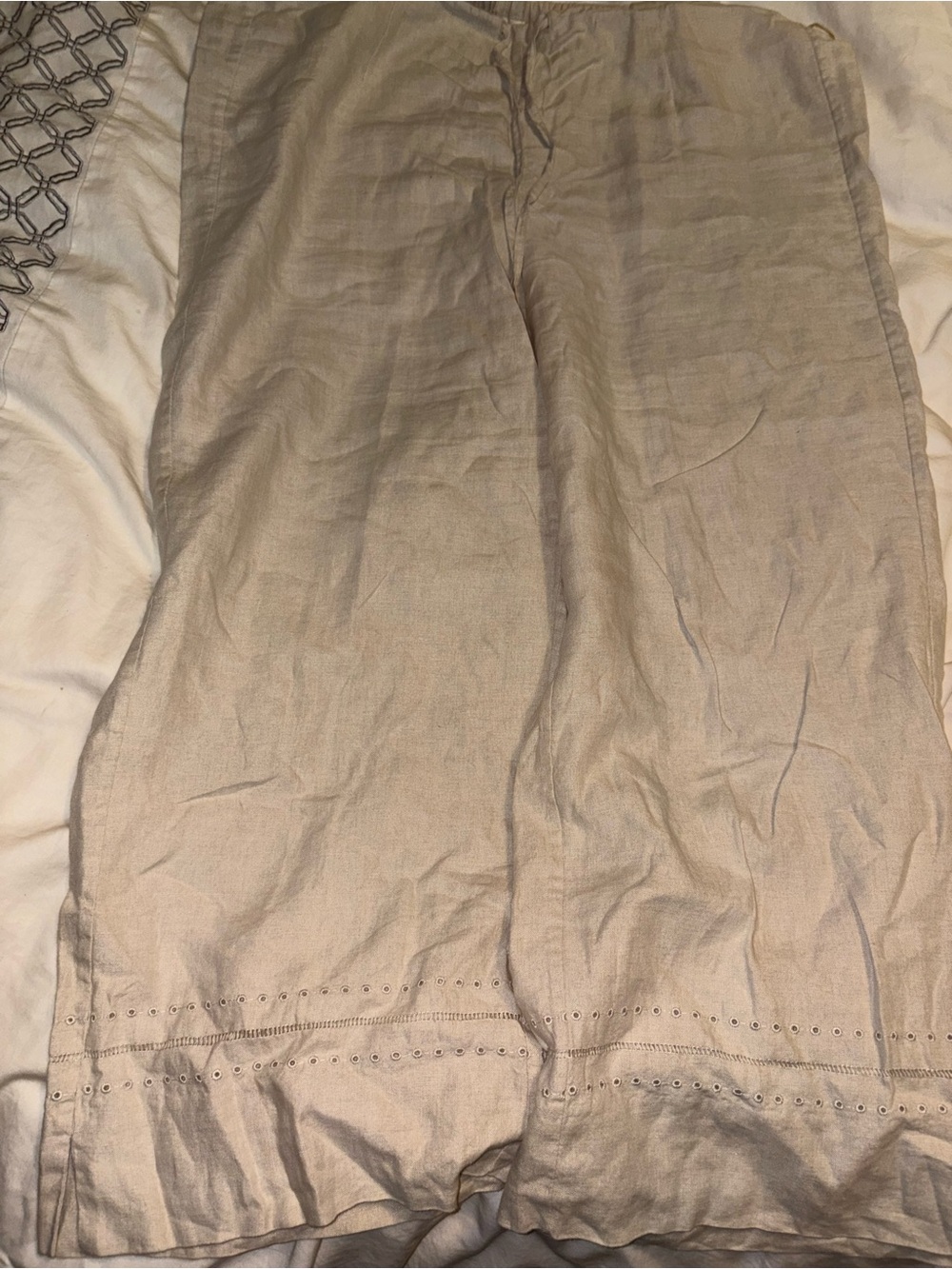 Vintage  Valerie Separates 100% Linen Pants Beige Boho Cottagecore Size L